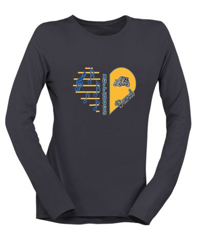 Southern Bulldogs Heart Band Women's Premium LS T-Shirt