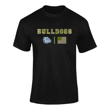 Livonia Bulldogs Camo Flag Men's SS T-Shirt