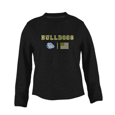 Livonia Bulldogs Camo Flag Women's Sweatshirt