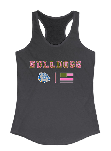 Livonia Bulldogs Pink Camo Flag Women's Tank Top