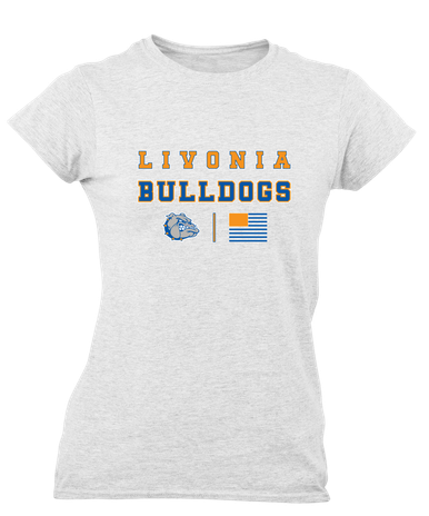 Livonia Bulldogs Spirit Flag Women's Premium SS T-Shirt