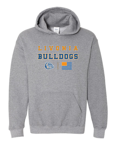 Livonia Bulldogs Spirit Flag Men's Hoodie