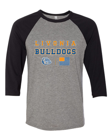 Livonia Bulldogs Spirit Flag Men's Baseball T-Shirt