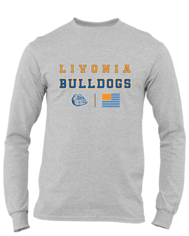 Livonia Bulldogs Spirit Flag Men's LS T-Shirt