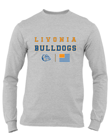 Livonia Bulldogs Spirit Flag Men's Premium LS T-Shirt