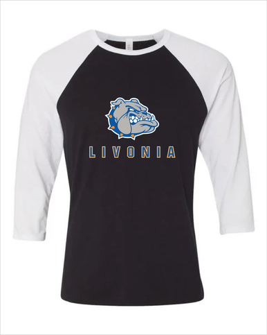 Livonia Bulldogs Mascot #2 Women's Baseball T-Shirt