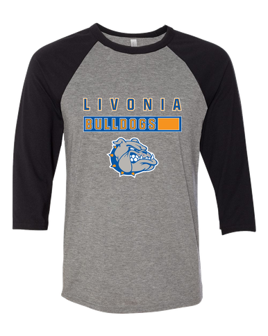 Livonia Bulldogs Mascot #7 Women's Baseball T-Shirt