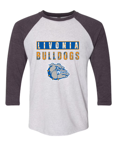 Livonia Bulldogs Mascot #9 Women's Baseball T-Shirt