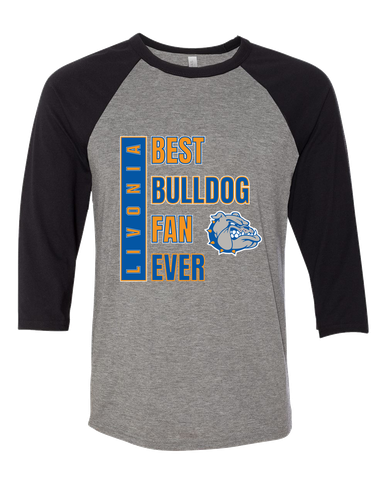 Livonia Bulldogs Best Bulldog Fan Men's Baseball T-Shirt