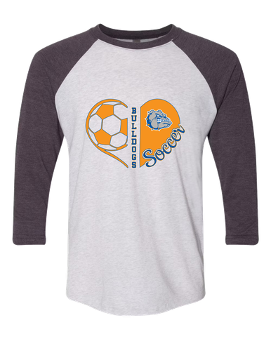Livonia Bulldogs Heart Soccer Women's Baseball T-Shirt