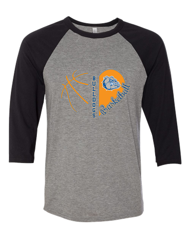 Livonia Bulldogs Heart Basketball Women's Baseball T-Shirt