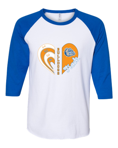 Livonia Bulldogs Heart Track Women's Baseball T-Shirt