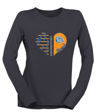 Livonia Bulldogs Heart Band Women's Premium LS T-Shirt