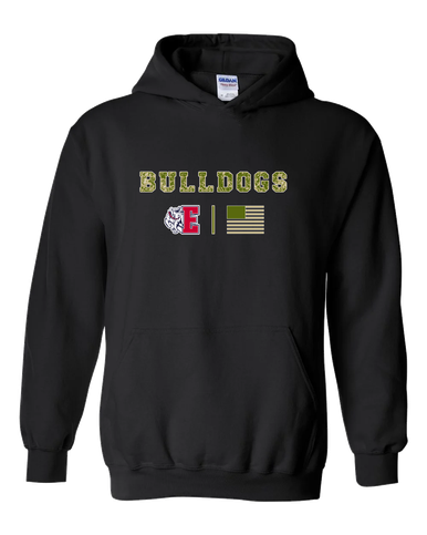 Ellensburg Bulldogs Camo Flag Men's Hoodie