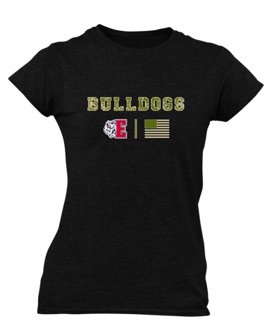 Ellensburg Bulldogs Camo Flag Women's SS T-Shirt