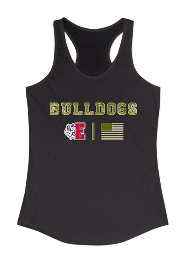 Ellensburg Bulldogs Camo Flag Women's Tank Top