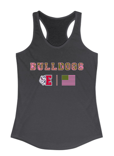 Ellensburg Bulldogs Pink Camo Flag Women's Tank Top