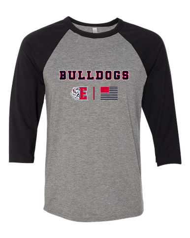 Ellensburg Bulldogs Team Colors Flag Women's Baseball T-Shirt