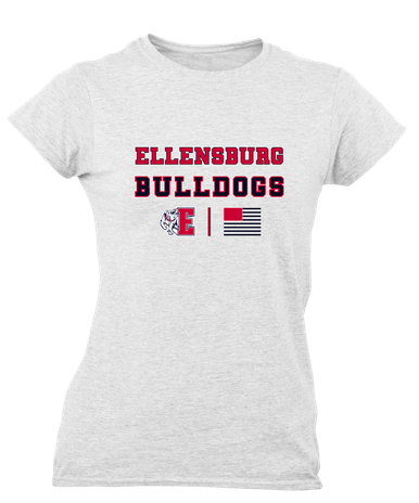 Ellensburg Bulldogs Spirit Flag Women's Premium SS T-Shirt
