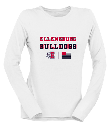 Ellensburg Bulldogs Spirit Flag Women's Premium LS T-Shirt