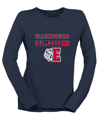 Ellensburg Bulldogs Mascot #7 Women's LS T-Shirt