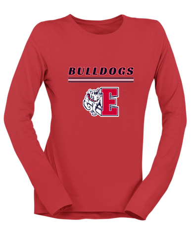 Ellensburg Bulldogs Mascot #8 Women's LS T-Shirt
