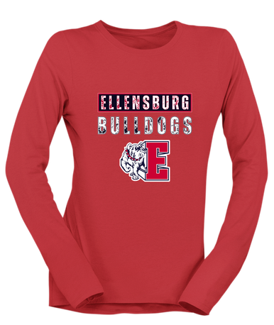 Ellensburg Bulldogs Mascot #9 Women's Premium LS T-Shirt
