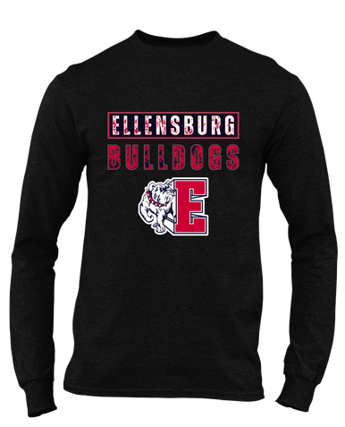 Ellensburg Bulldogs Mascot #9 Men's LS T-Shirt