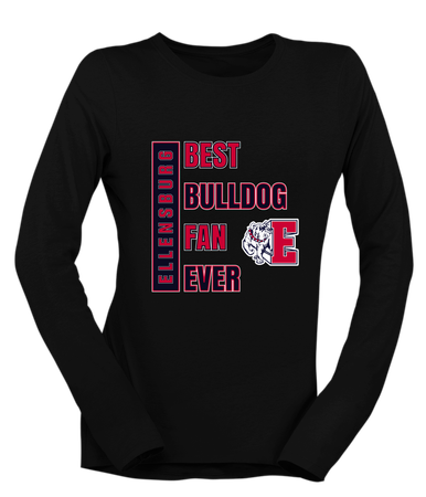 Ellensburg Bulldogs Best Bulldog Fan Women's LS T-Shirt