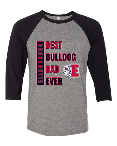 Ellensburg Bulldogs Best Bulldog Dad Men's Baseball T-Shirt