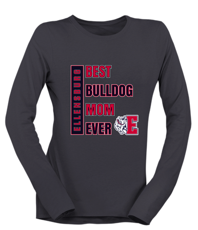 Ellensburg Bulldogs Best Bulldog Mom Women's Premium LS T-Shirt