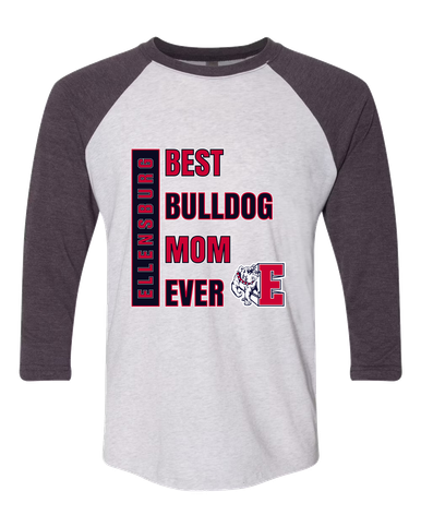 Ellensburg Bulldogs Best Bulldog Mom Women's Baseball T-Shirt