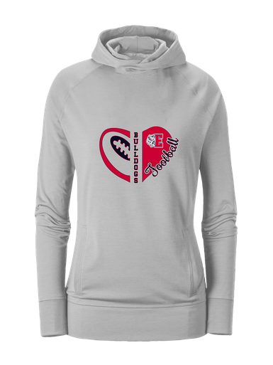 Ellensburg Bulldogs Heart Football Women's Hoodie
