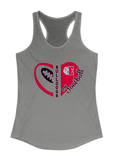 Ellensburg Bulldogs Heart Football Women's Tank Top
