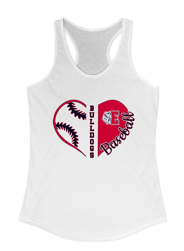 Ellensburg Bulldogs Heart Baseball Women's Tank Top