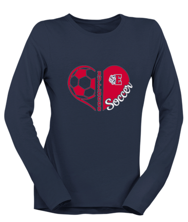 Ellensburg Bulldogs Heart Soccer Women's LS T-Shirt
