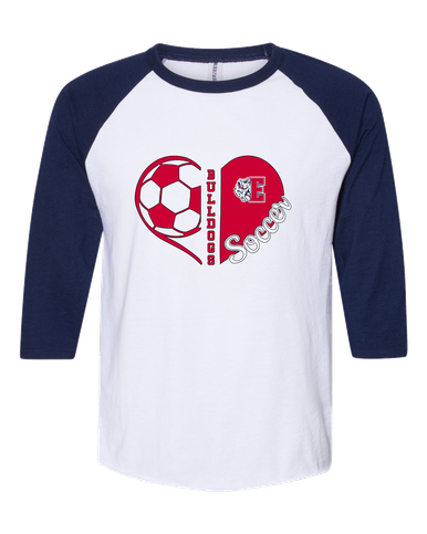 Ellensburg Bulldogs Heart Soccer Women's Baseball T-Shirt