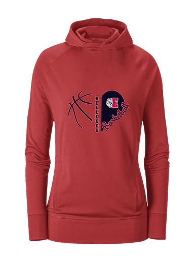 Ellensburg Bulldogs Heart Basketball Women's Hoodie