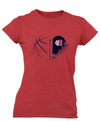 Ellensburg Bulldogs Heart Basketball Women's SS T-Shirt