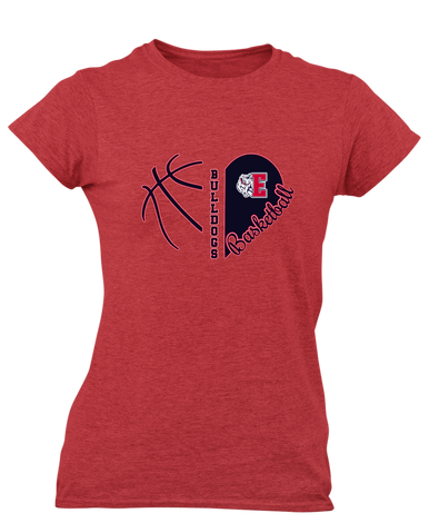 Ellensburg Bulldogs Heart Basketball Women's Premium SS T-Shirt