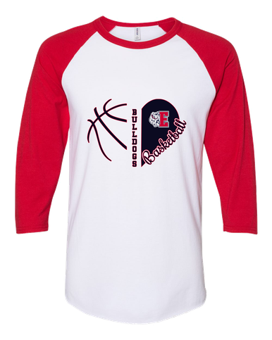 Ellensburg Bulldogs Heart Basketball Women's Baseball T-Shirt