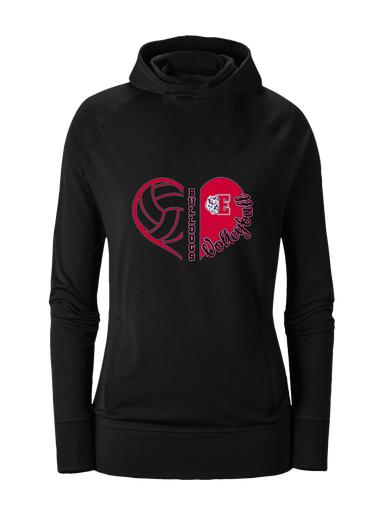 Ellensburg Bulldogs Heart Volleyball Women's Hoodie