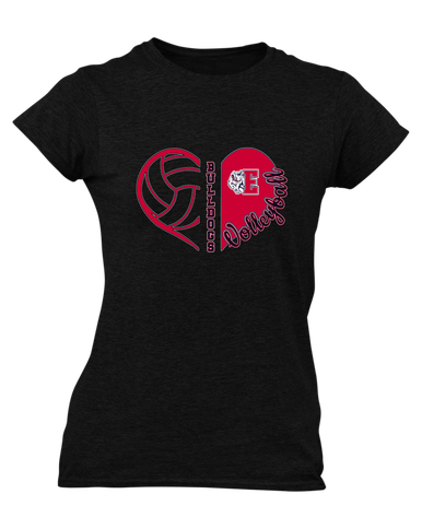 Ellensburg Bulldogs Heart Volleyball Women's SS T-Shirt