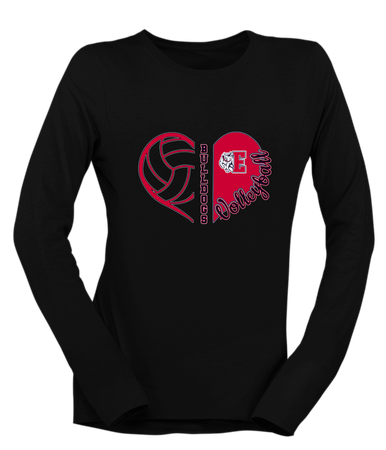 Ellensburg Bulldogs Heart Volleyball Women's Premium LS T-Shirt