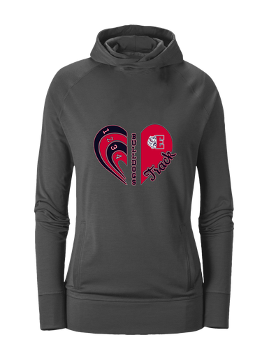 Ellensburg Bulldogs Heart Track Women's Hoodie
