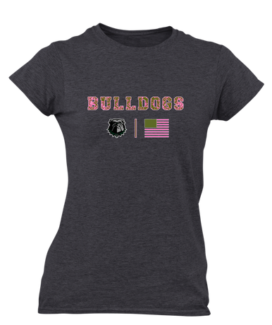 Trimble Bulldogs Pink Camo Flag Women's SS T-Shirt