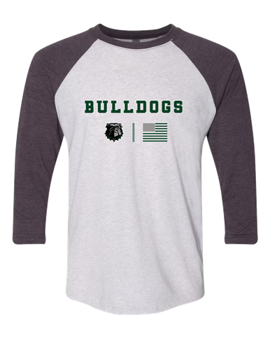 Trimble Bulldogs Team Colors Flag Men's Baseball T-Shirt