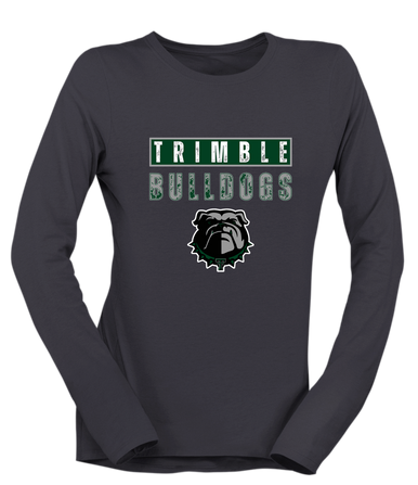 Trimble Bulldogs Mascot #9 Women's Premium LS T-Shirt