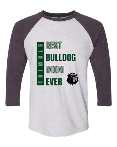 Trimble Bulldogs Best Bulldog Mom Women's Baseball T-Shirt