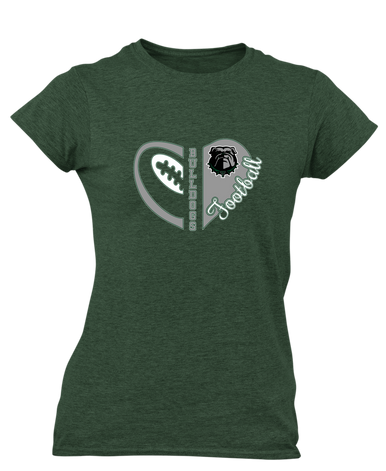 Trimble Bulldogs Heart Football Women's SS T-Shirt